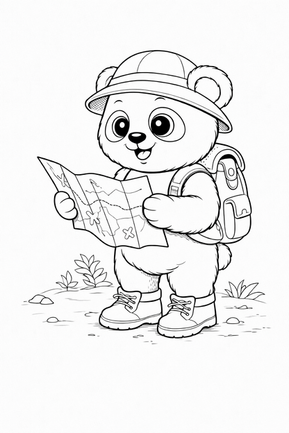 Cute Panda Coloring Book