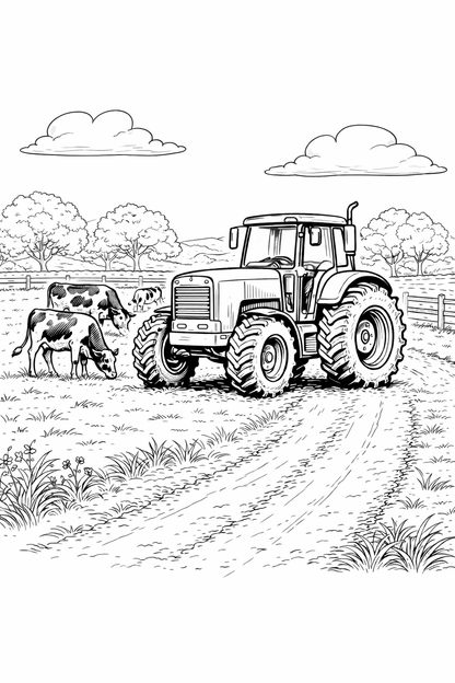 Tractor Coloring Book