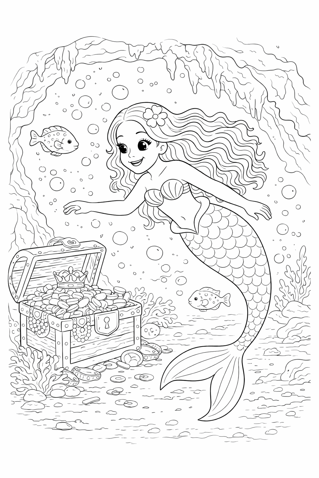 Mermaid Coloring Book (Digital product)