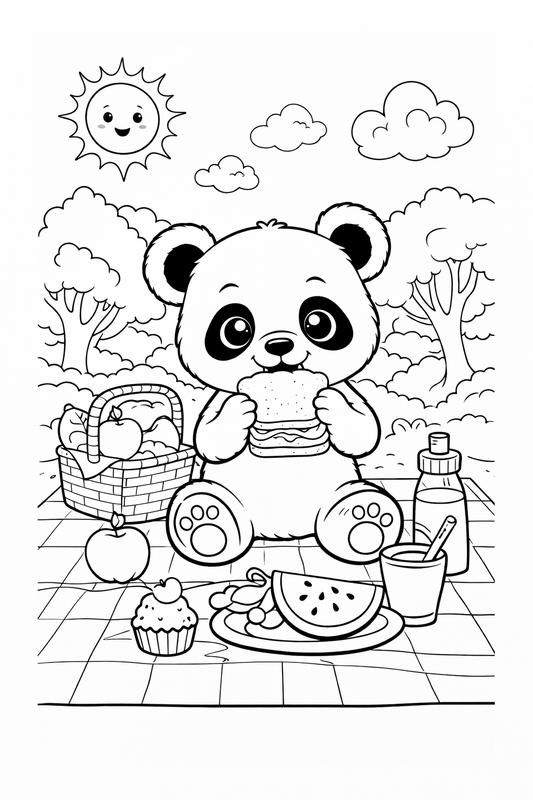 Cute Panda Coloring Book