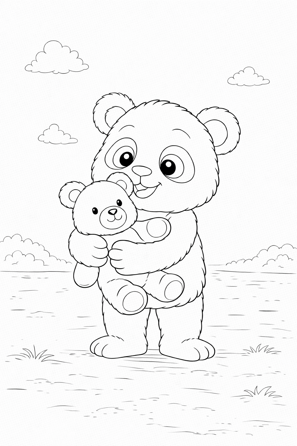 Cute Panda Coloring Book