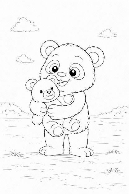 Cute Panda Coloring Book