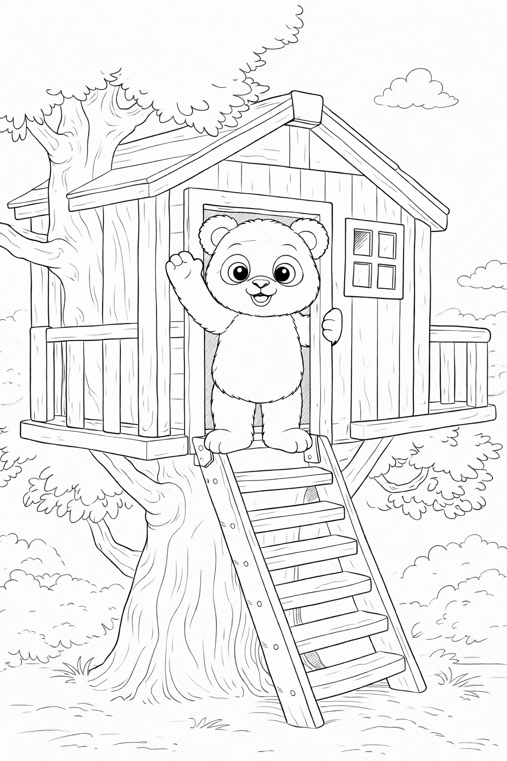 Cute Panda Coloring Book